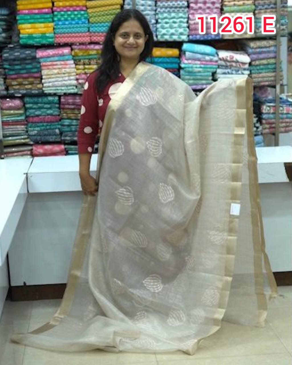 Organza Saree with Embroidery Work 11261