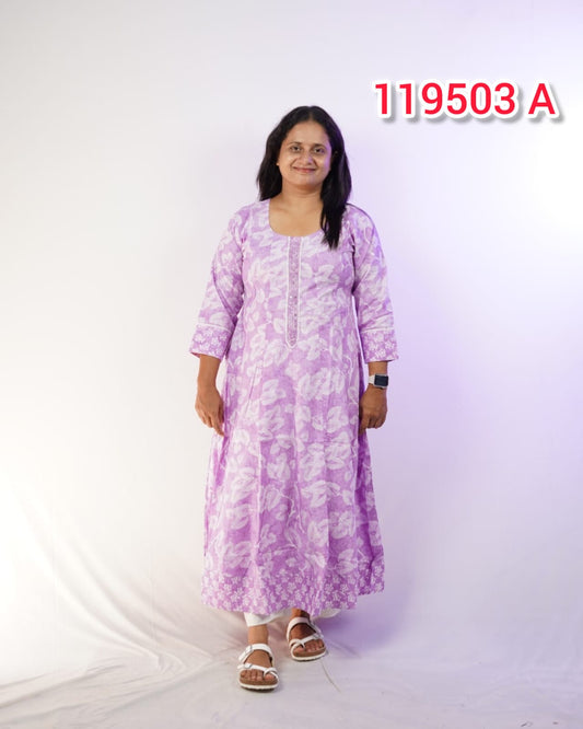 Cotton Frock Model Kurthi Collections  (Code: 119503)