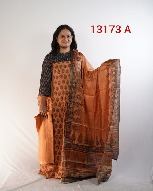 Semi Tussar Unstiched Salwar Suits 13173