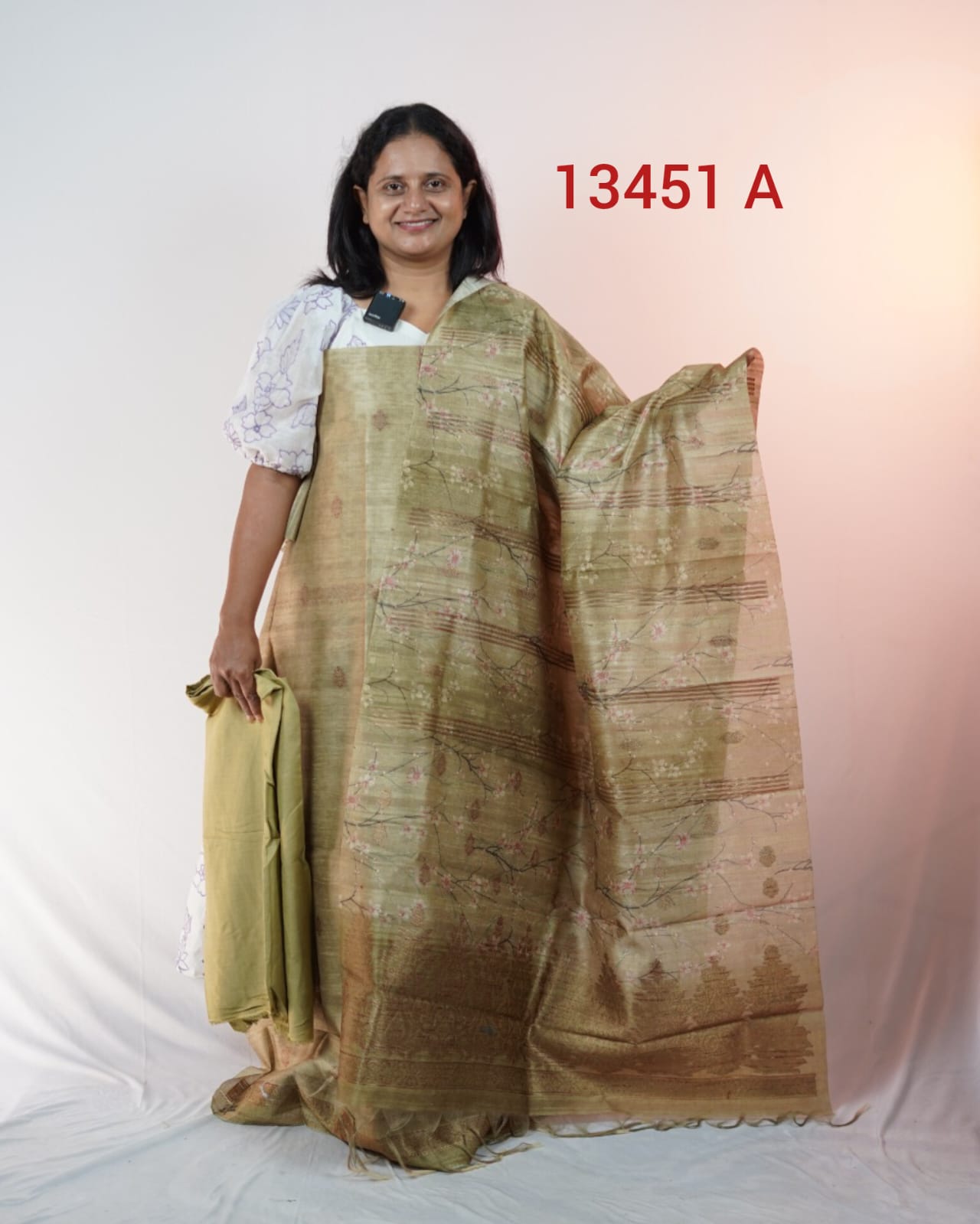 Semi Chandheri Unstitched Salwar suits 13451