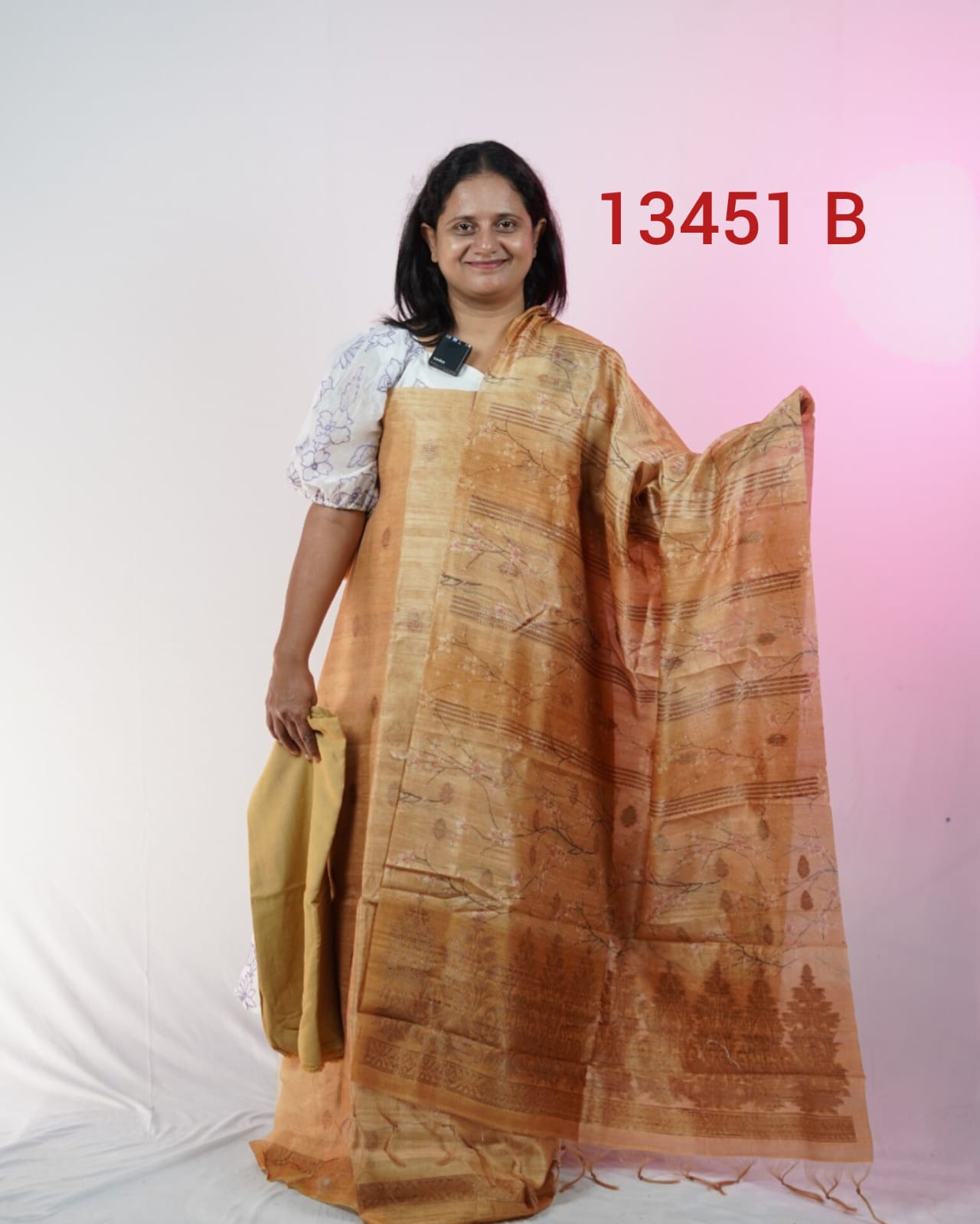 Semi Chandheri Unstitched Salwar suits 13451