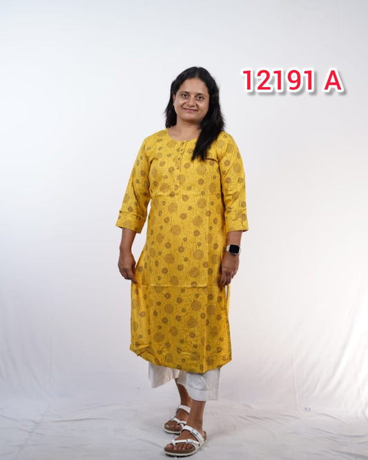Soft Cotton Daily wear Kurthi Collections  (Code: 12191)