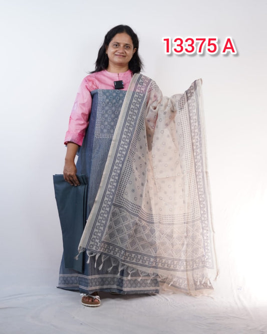 Crush Silk Unstitched salwar Suits 13375