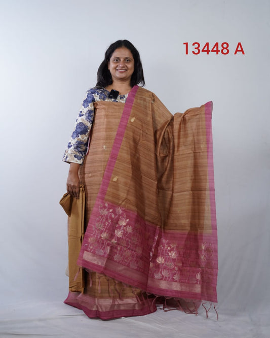 Semi Chandheri Unstitched Salwar suits 13448