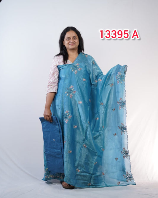 Crush Silk Unstitched Salwar Suits 13395