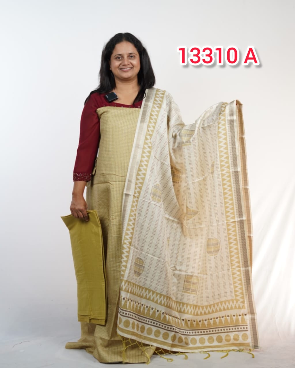 Semi Tussar Unstitched Salwar suits 13310