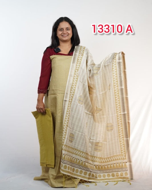 Semi Tussar Unstitched Salwar suits 13310