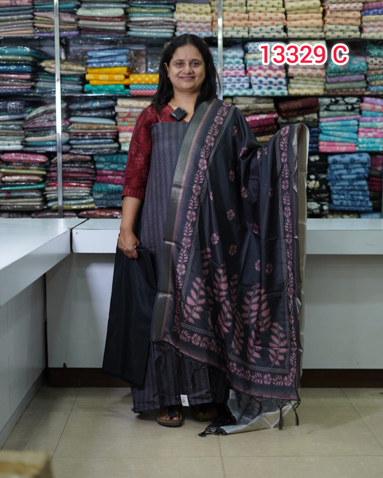 Semi Tussar Unstitched Salwar Suits 13229