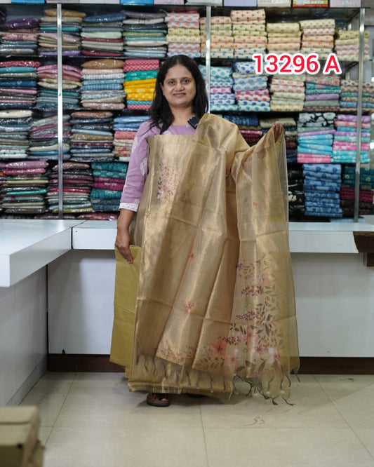Tissue Chandheri Unstitched Salwar Suits 13296