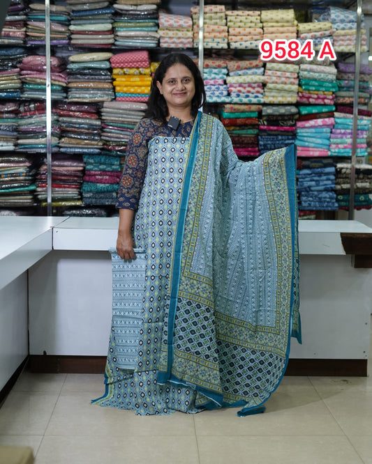 Kantha Cotton Unstitched Salwar Suits 9584