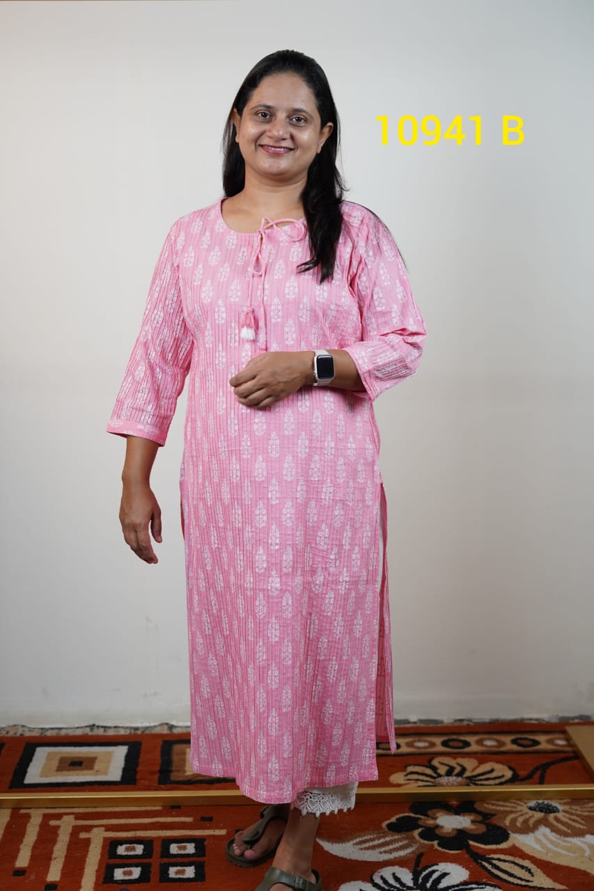 Cotton Pintuck Kurthi 10941